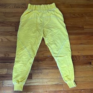 Yellow, high waisted, pants